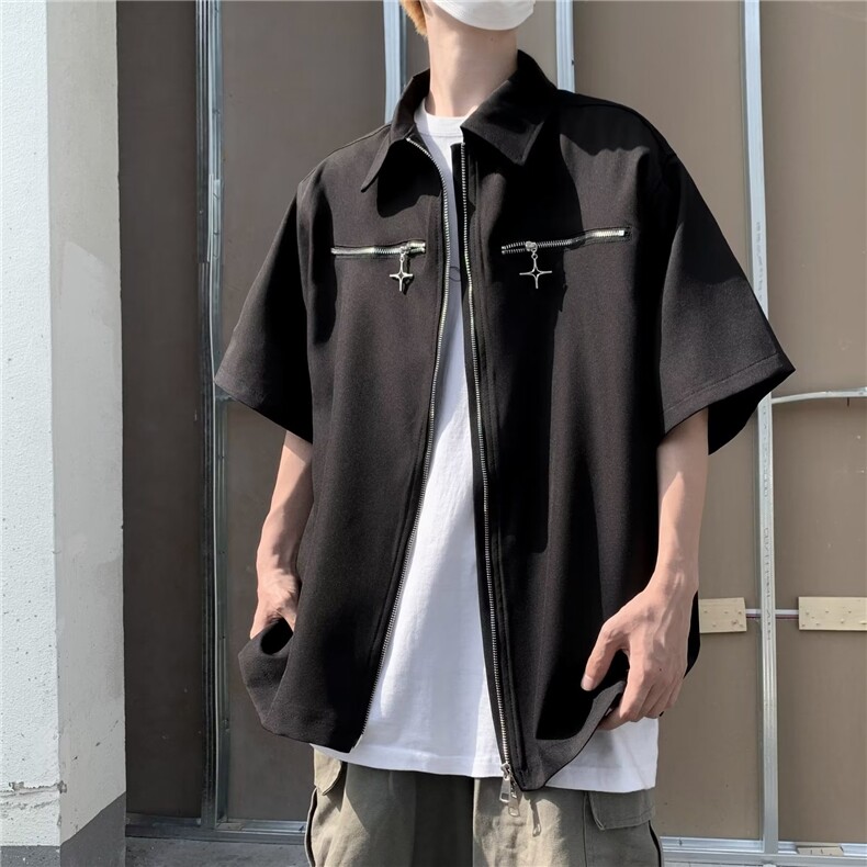 慵懒夏季ins潮流日常标准新款潮青春流行男衬衫W1268P40,男装衬衫,星座1116-2