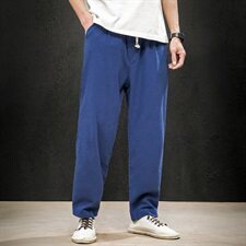 2021新款春夏季中国风男装大码休闲裤直筒裤男QT6008-1-K65-P65，男装休闲裤，电商A008