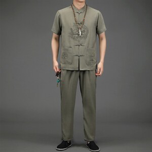 BETZ223钱塘2020-2中式唐装风中老年男装中老年套装P90，男装中老年男装，钱塘207-2