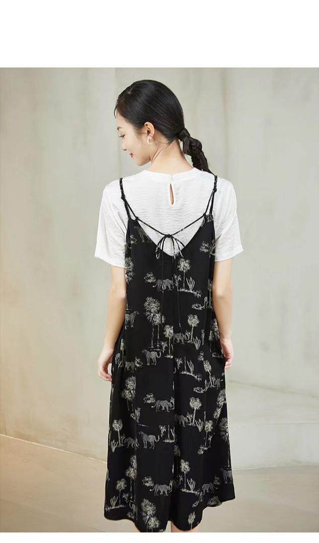 现货，夏季新款-设计师系列趣味印花吊牌连衣裙，女装连衣裙，觅处