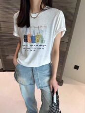 2025简约百搭圆领撞色包包T恤，女装T恤，湘姗