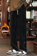 冬新港风复古丝绒雕花面料直筒裤大码男青年拖地裤K1131J加绒-P60，男装休闲裤，电商A001