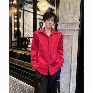 现货！25设计感男士轻奢水钻长袖衬衫CS120-P108图片