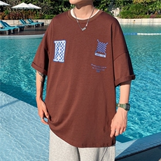 1图案已注册港风棋盘格情侣大码M-5XL风短袖男DT7653P30控45，男装T恤，星座226-2
