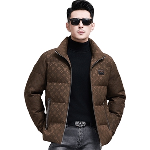 高品质连帽短款90白鸭绒羽绒服外套中青年男装加厚羽绒服夹克图片