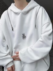 重磅卫衣美式高街男解构风金属拉链连帽欧美hiphop外套QW338-P50，男装卫衣，星座1008