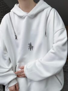 重磅卫衣美式高街男解构风金属拉链连帽欧美hiphop外套QW338-P50图片