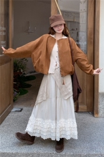 美拉德咖色棒球服外套女春秋2025新款超火好看高级小众短夹克上衣，女装短外套，浪娴服饰