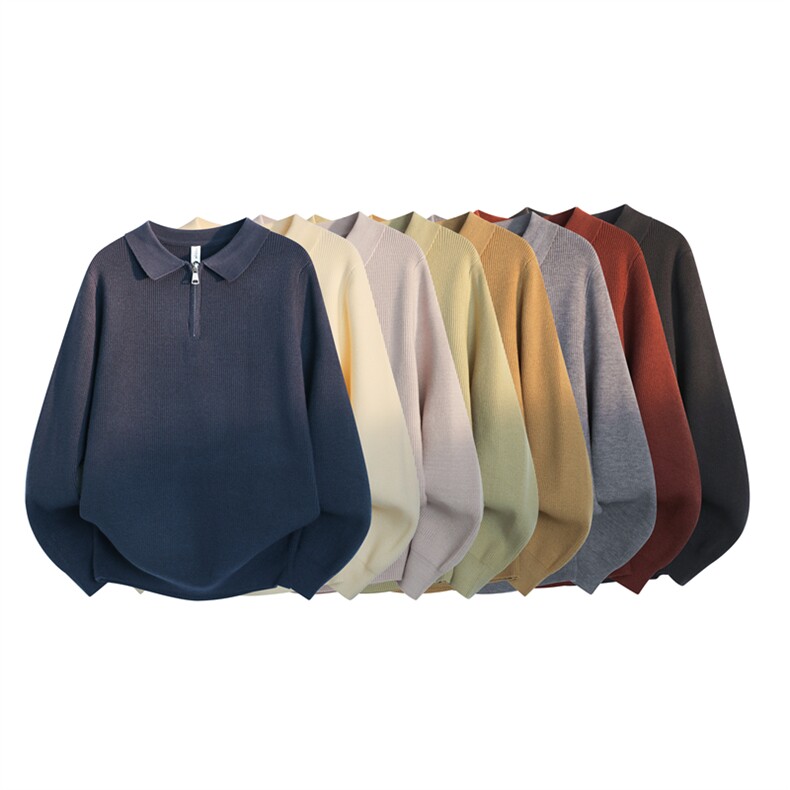 M2620-特P50半高拉链领毛衣套头衫男针织衫修身纯色外套打底衫，男装针织衫/毛衣，电商D310B