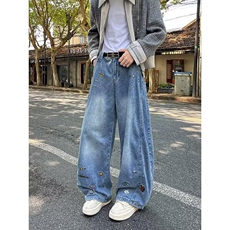 时尚文艺新款日系潮流气质百搭原宿慵懒牛仔裤流行ins简约，男装牛仔裤，星座218-8