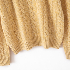 2025年秋季新款大肚纱圆领麻花纹针织羊绒衫时尚休闲通勤百搭，女装羊绒衫，博友羊绒