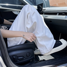 夏季美式高街镰刀牛仔裤褶皱弧形男女阔腿裤潮牌宽松长裤N770-P60，男装牛仔裤，星座308B-2