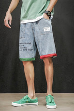 xz103A-d022-P45黑墙大码夏季长裤破洞，男装牛仔裤，星座103A