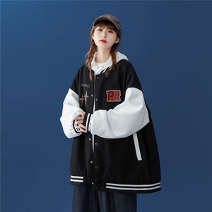 中性风 23春季新款港风设计感印花棒球服夹克 G97p65控88图片