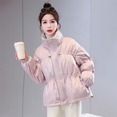 短羽绒服冬季女2024年新款泡芙感立领时尚宽松显瘦白鸭绒面包服，女装羽绒服，时尚俏佳人