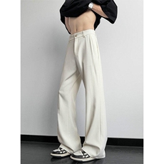 美式斜切微喇叭西裤高街cleanfit冰丝休闲裤子504-K246-特P39控78，男装西裤，星座504