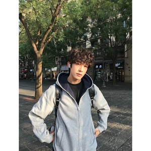 抖音得物高品质二开 26春装美式重磅宽松结构双面连帽卫衣外套W68图片