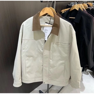 新款现货纯棉夹克男翻领撞色上衣外套A157B-J2520-P80图片