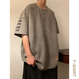 新款短袖男港风暖光夏季t恤休闲百搭印花圆领T恤男上衣TC3136-P35图片