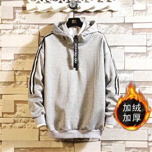 砖墙 秋冬加绒加厚两件套休闲连帽运动卫衣套装男 TZ336图片