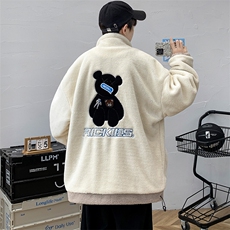 冬款加绒加厚棉衣外套徽章潮羊羔绒保暖棉服男士8843-P110控价138，男装棉衣，电商A441-1