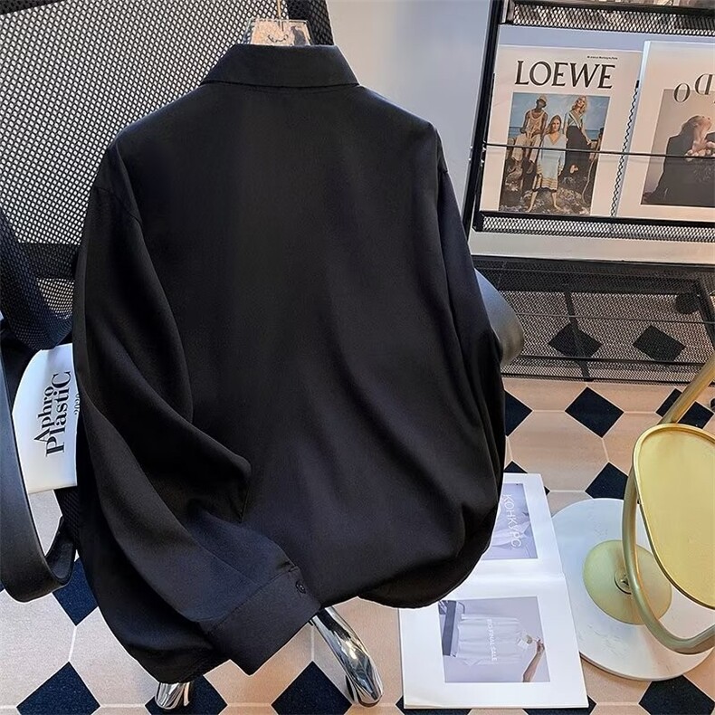 新中式衣服衣服男配马面裙衬衫风男装夏季长袖衬衣C694,男装衬衫,星座1007（原301D）