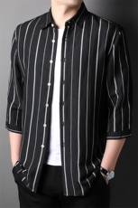F82285钱塘2020-1休闲时尚中年男士简约百搭合身短袖衬衫P97，男装T恤，钱塘207-1
