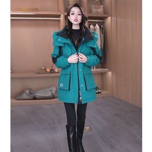 （现货）新款高级感可拆卸连帽外套三防加厚冲锋衣派克服大衣女图片
