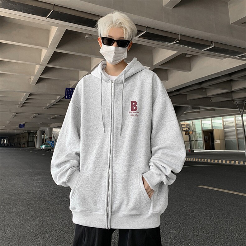 抖音得物高品质360G重磅阔版宽松光版纯色连帽卫衣外套KS163特P45,女装短外套,电商A486