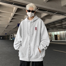 抖音得物高品质360G重磅阔版宽松光版纯色连帽卫衣外套KS163特P45，女装短外套，电商A486