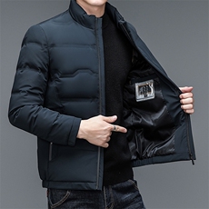 中年男士加厚保暖羽绒服白鸭绒冬季新款爸爸装立领商务休闲外套，男装羽绒服，电商B212（原钱塘6029）