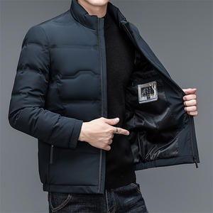 中年男士加厚保暖羽绒服白鸭绒冬季新款爸爸装立领商务休闲外套图片