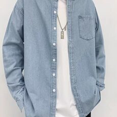 1101衬衫男生外套休闲百搭衬衣长袖白色高级感上衣，男装衬衫，星座308A-1（原309B-1）