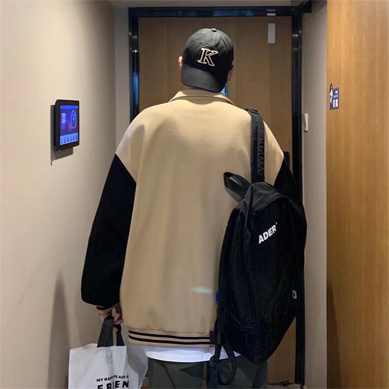 男夹克青少年春秋呢子拼接撞色外套夹克W141P60，男装夹克，星座1116-2