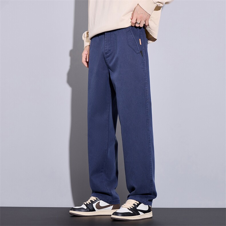 秋冬宽松直筒休闲裤男士时尚百搭轻商务长裤个性潮男裤Y3166-P40，男装休闲裤，星座509