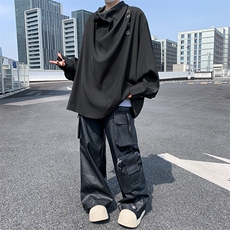 小众衬衣男春夏新款设计感风不规则高级感衬衫45440-p50，男装衬衫，星座1008
