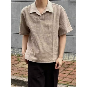 CP1226-P36 新款polo衫气质短袖男款美式复古风原宿潮流T恤图片