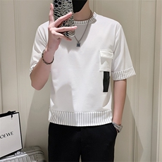 社会小伙夏季t男潮流五分袖短袖t恤数据款上衣A210-A116-P40控58，男装T恤，星座210-3