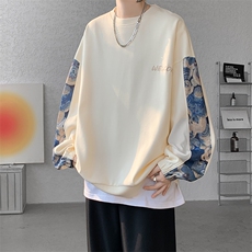 现货A059-WY7866-P35控58秋冬拼接圆领高品质百搭卫衣，男装卫衣，电商A059