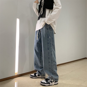 美式高街vibe风复古牛仔裤男春秋新款ins潮直筒宽松长裤N0873-P45图片