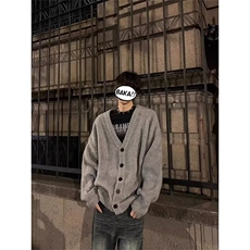 开衫毛衣男宽松慵懒痞帅针织外套韩系氛围感穿搭513AMY2665P50，男装针织衫/毛衣，星座513A