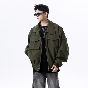 春季港风日系复古纯色贴袋拼接款翻领夹克男 XZ213-JK18-P88控118图片