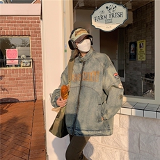 JK8899-P65美式机车风牛仔外套男水洗做旧潮牌炸街刺绣，男装工装外套，电商B323A