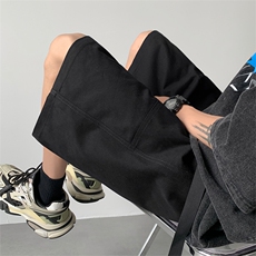 夏季工装短裤男直筒休闲五分裤纯棉黑色XZ211-1-K2325-P45，男装牛仔裤，星座211-1