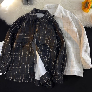 631-P45 小香风外套男生夹克春秋季潮牌宽松衣服韩版大码高级感图片