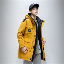 日系新款连帽情侣中长款外套学生白鸭绒羽绒服潮牌男R2020,男装羽绒服,星座301D-5(原星座1415）