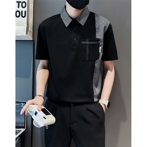 翻领短袖polo衫男休闲百搭青年t恤2025夏季男士带领半袖 TP04图片