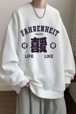 秋季圆领卫衣男大码韩版宽松长袖外套S6256-P28加绒款P33，男装卫衣，电商A040