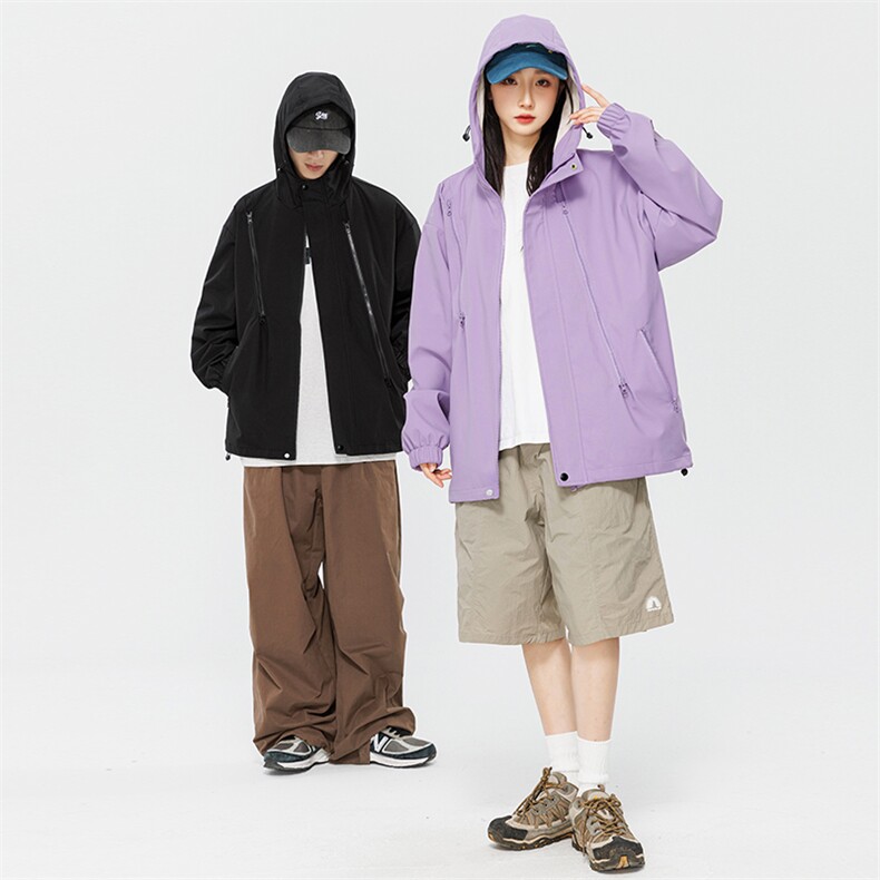 秋季新款情侣户外冲锋衣登山连帽夹克休闲运动外套上衣男JK908P58,男装夹克,电商B226