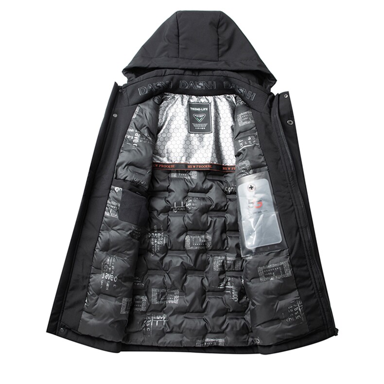 男士保暖棉服连帽可拆卸加厚春秋季夹克棉服爸爸中老年人冬装外套,男装棉衣,电商B212（原钱塘6029）